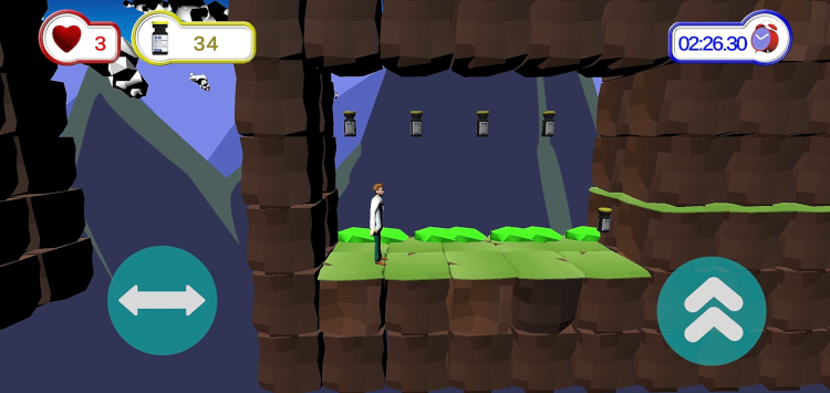 Secret area in 3D platformer game with bonus items
