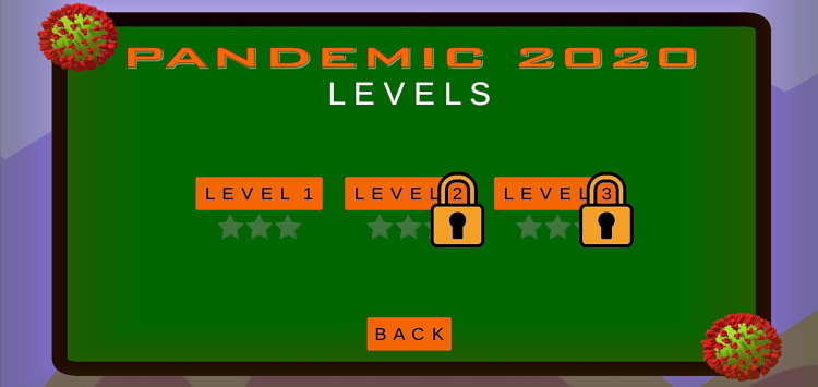 Levels Level selection screen in Pandemic 2020 platformer